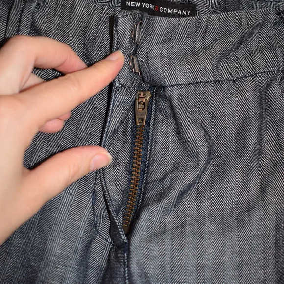 New York & Company Sz 8 Wide Leg Mid Rise Dark Wash Denim Pants 100% Cotton Y2K - Picture 7 of 15